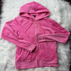 Vintage Y2K Juicy Couture Pink Velour Hoodie
